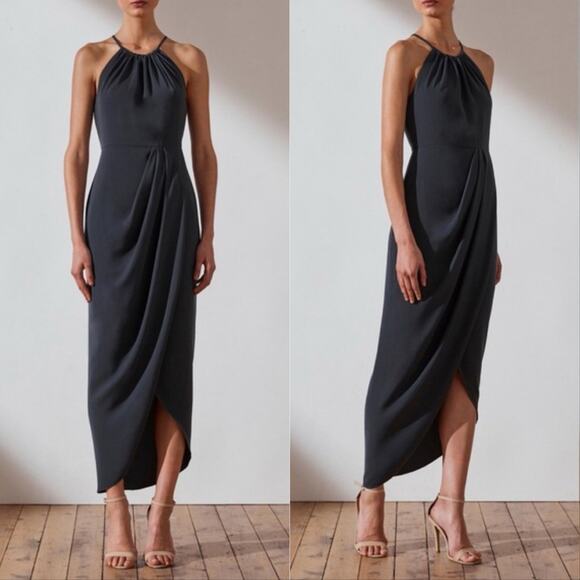 Shona Joy Dresses & Skirts - New Shona Joy High Neck Ruched Dress